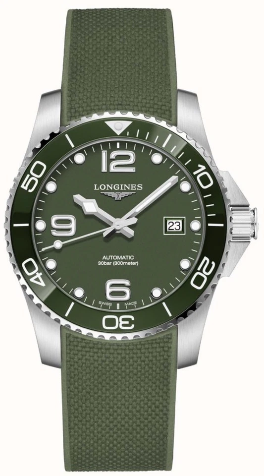 Longines HydroConquest Green Men's WatchL3.782.4.06.6,Full Set inc box & papers, photo 2 of 2