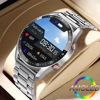 Orologio Smartwatch Uomo Fitness Chiamate - Orologi Smart Watch 1,54 Rotondo Touch Schermo Contapassi Cardiofrequenzimetro Pressione Sanguigna Sportivo Tracker Impermeabile Compatibile Android con iOS