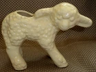 1940's McCoy Art Deco Pottery Lamb White Flower Planter Easter Decoration