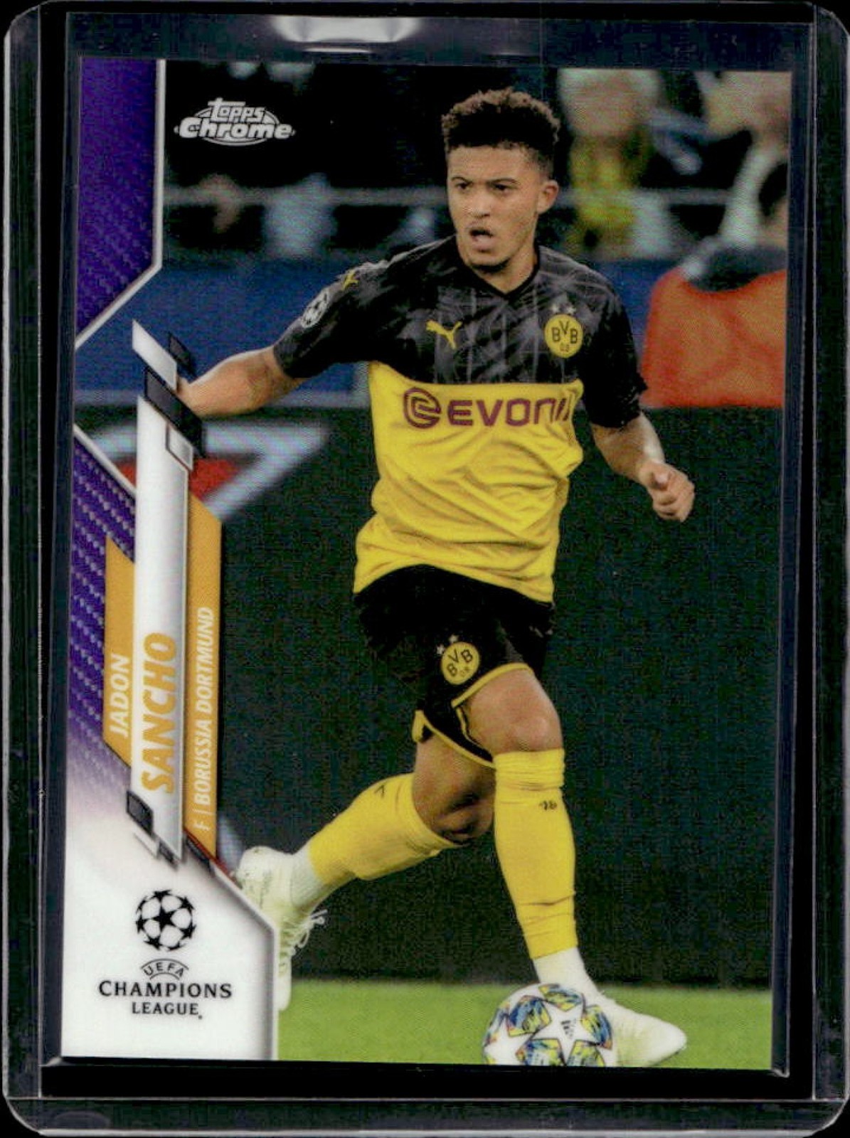 2019 Topps Chrome UEFA Jadon Sancho Purple Refractor #/250 Dortmund
