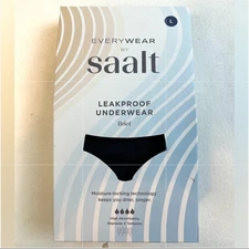 Saalt Leak Proof Menstrual Period Underwear Regular Absorbency Size Large Black