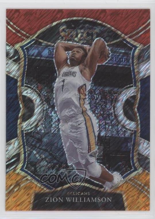 2020 Panini Select Concourse Red White Orange Shimmer Prizm Zion Williamson 1p66