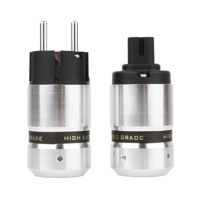 1X(HiFi-Stecker, Abbildung 8, IEC C7, Rhodiniert, Schuko-Stecker + C7 IEC-B6772