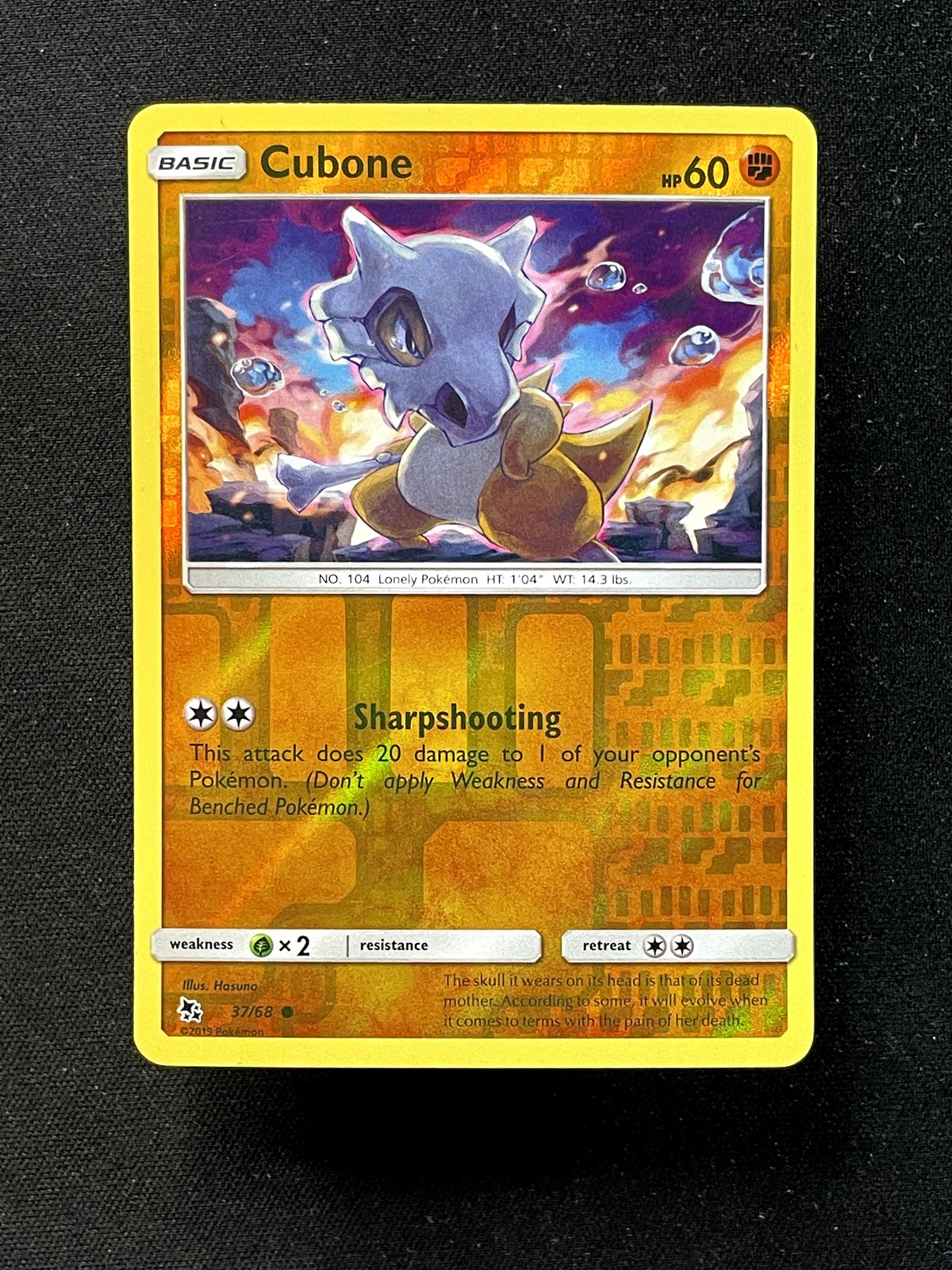 Cubone Common Hidden Fates 37/68 NM Reverse Holo