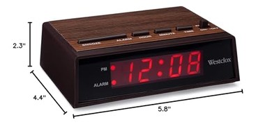 Westclox 22690 Retro Wood Grain LED Alarm Clock, 0.6-Inch | eBay
