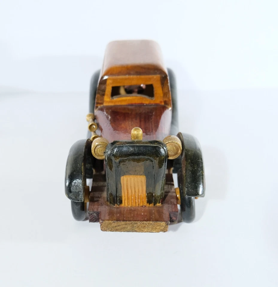 Handmade Wooden Classic Car | 26cm Vintage Model Toy Glossy Finish Unboxed B1. - Image 4 of 4