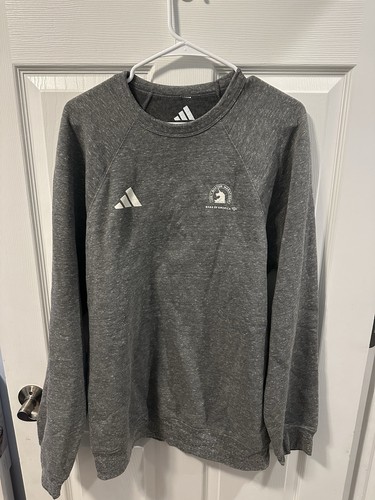 Adidas 128th Boston Marathon 2024 Crewneck Sweatshirt XL Gray Bank of America