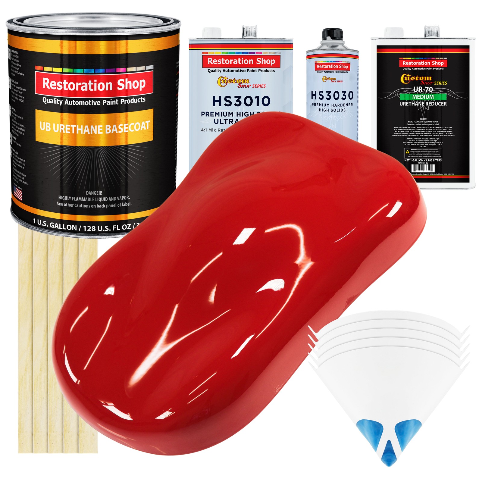 RALLY Red Premium Gallon Urethane Basecoat Auto Body Paint Kit