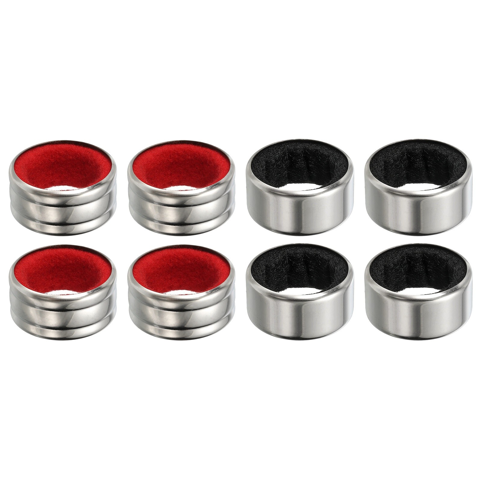 8 Pcs Wine Bottle Collars for Home Beverage, Black/Red (Glossy&Flannel)