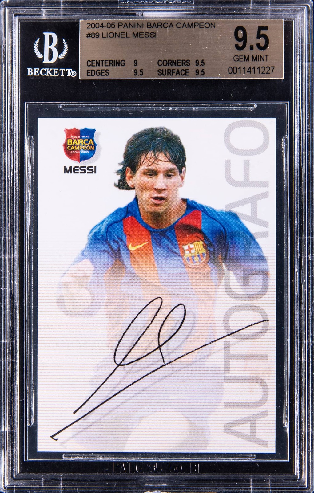2004-05 Panini Sports Megacracks Barca Campeon Autografo #89 Lionel Messi R