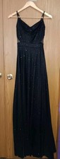 Windsor Shimmer Maxi Dress Womens Size Small Black Glitter Sparkly Sleeveless...