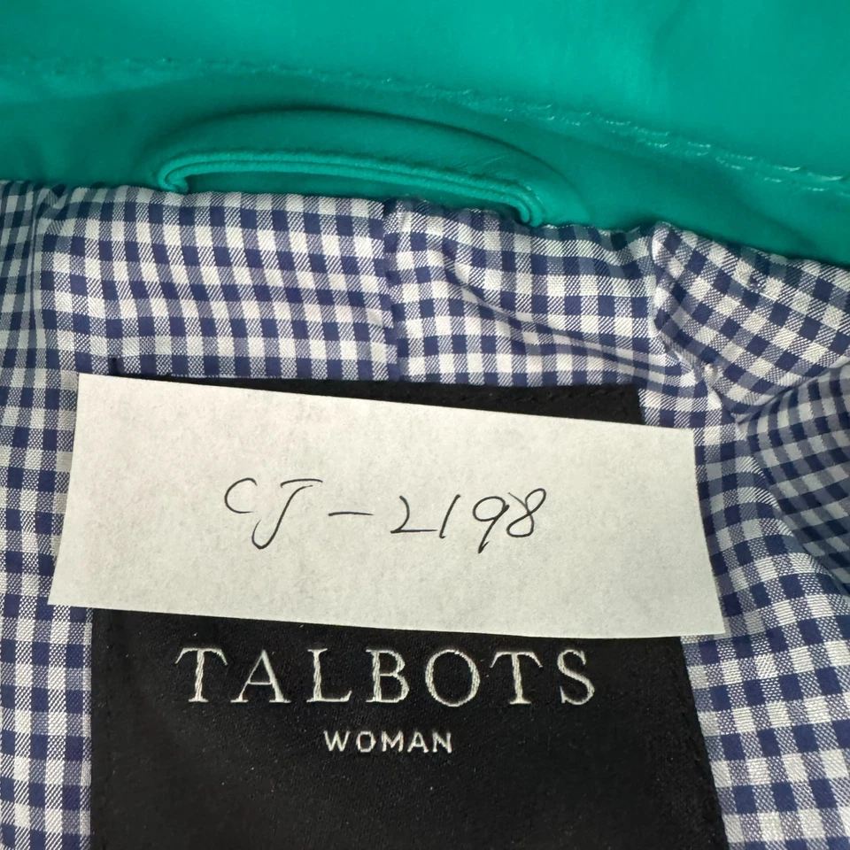 Talbots Classic Hooded Rain Jacket 3X Green Water Resistant NWT CJ-2198 - Image 2 of 4