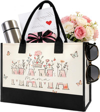 Mothers Day Gifts for Mom from Son Daughter- Large Canvas Tote Bag for Women New