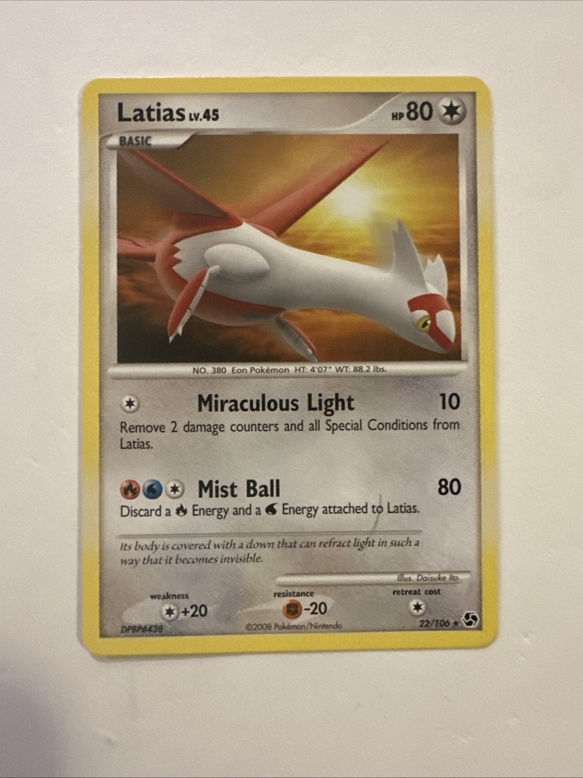 Latias 22/106 Great Encounters Regular Rare Pokemon 2008 NM-