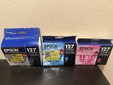 Genuine OEM Epson 127XL Black Cyan Magenta Ink Cartridges New Sealed Bundle