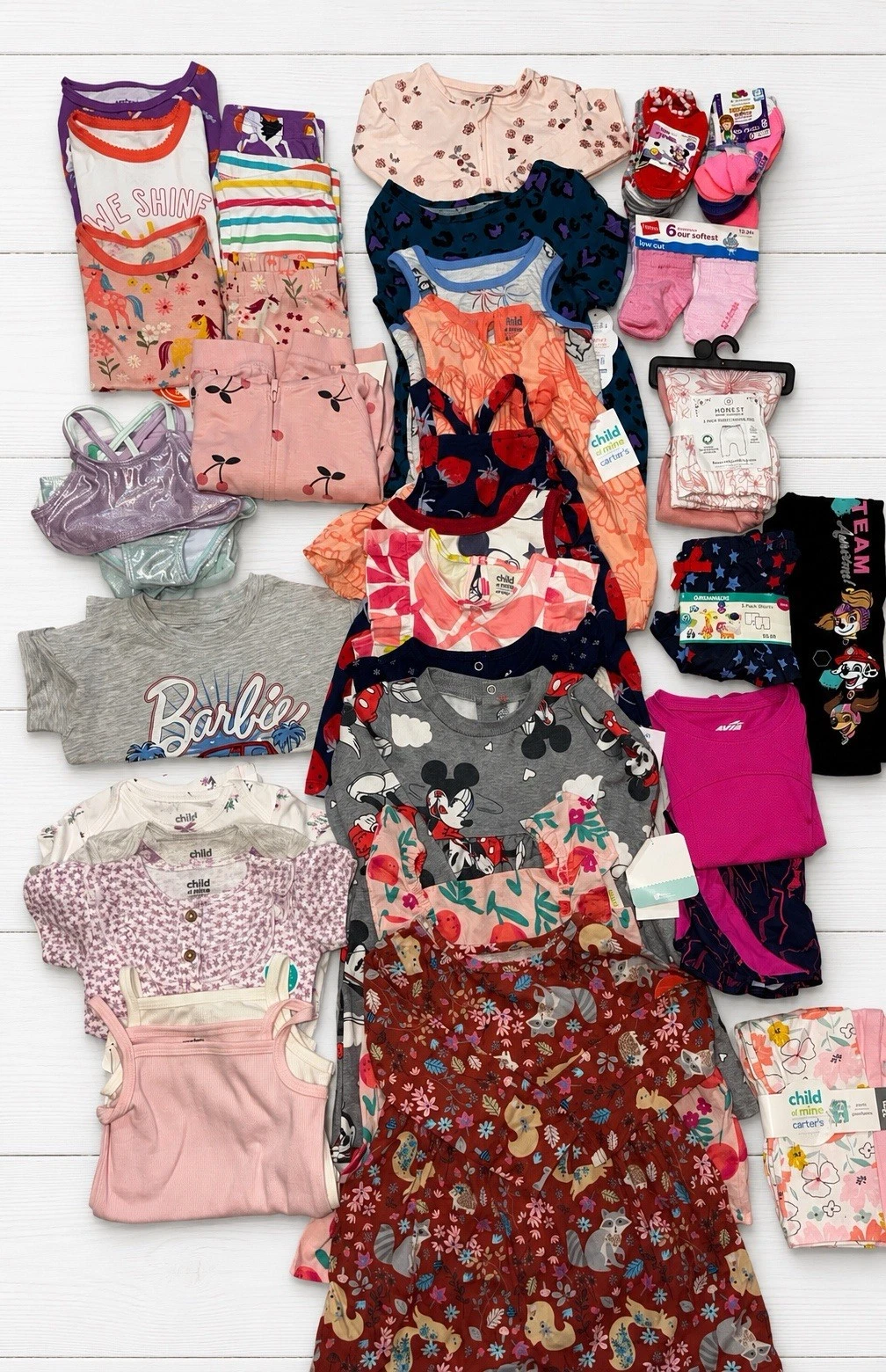 NWT-Girls Clothing Lot, Size 12M-2T, Pajamas Dresses Rompers, $250 Value