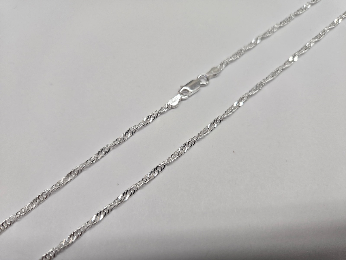 NKlaus 23cm argento 925 bracciale in argento Singapore catena a cordolo ritorto 2,00mm 1,3 gr 5443