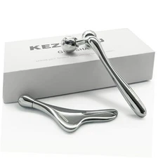 Face Roller Massage Skin & Gua Sha Facial Tools, Eye Roller for Puffy Eyes, 