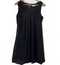 En Focus Studio Dress Sz 8 Little Black Dress Roses Bubble Hem Feminine Elegant