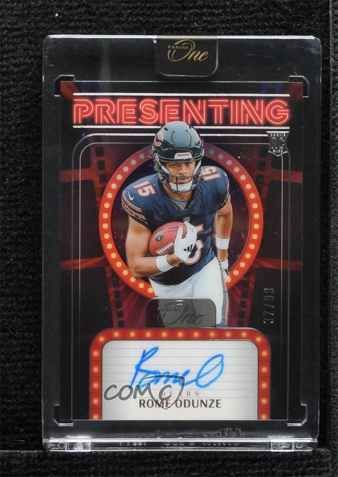 2024 Panini One Presenting 37/99 Rome Odunze #156 Rookie Auto RC 1fl4