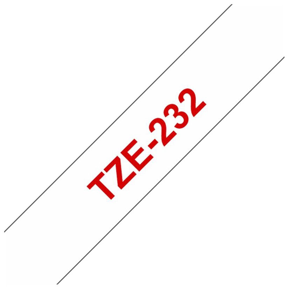 Brother TZe232 - Laminiertes Klebeband - Rot auf Wei 3890₽