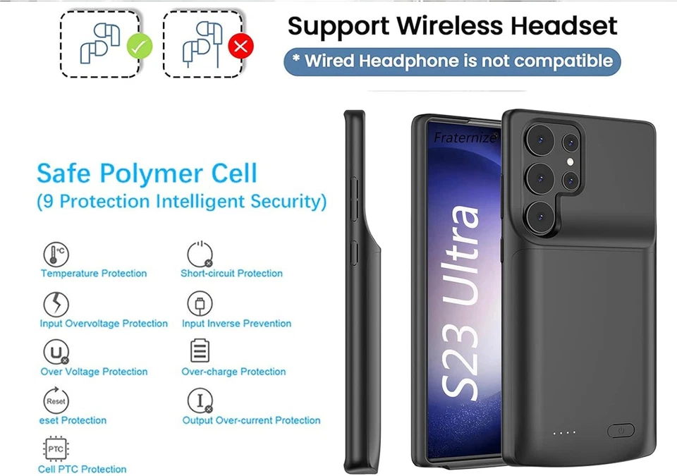 Funda Cargador para Samsung Galaxy S8/S9/S10/S20/S21/S22/S23/S24 Estuche Carga Foto 2 de 4