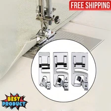 3PCS Narrow Rolled Hem Sewing Machine Presser Foot Set 3/4/6mm For DIY Crafts
