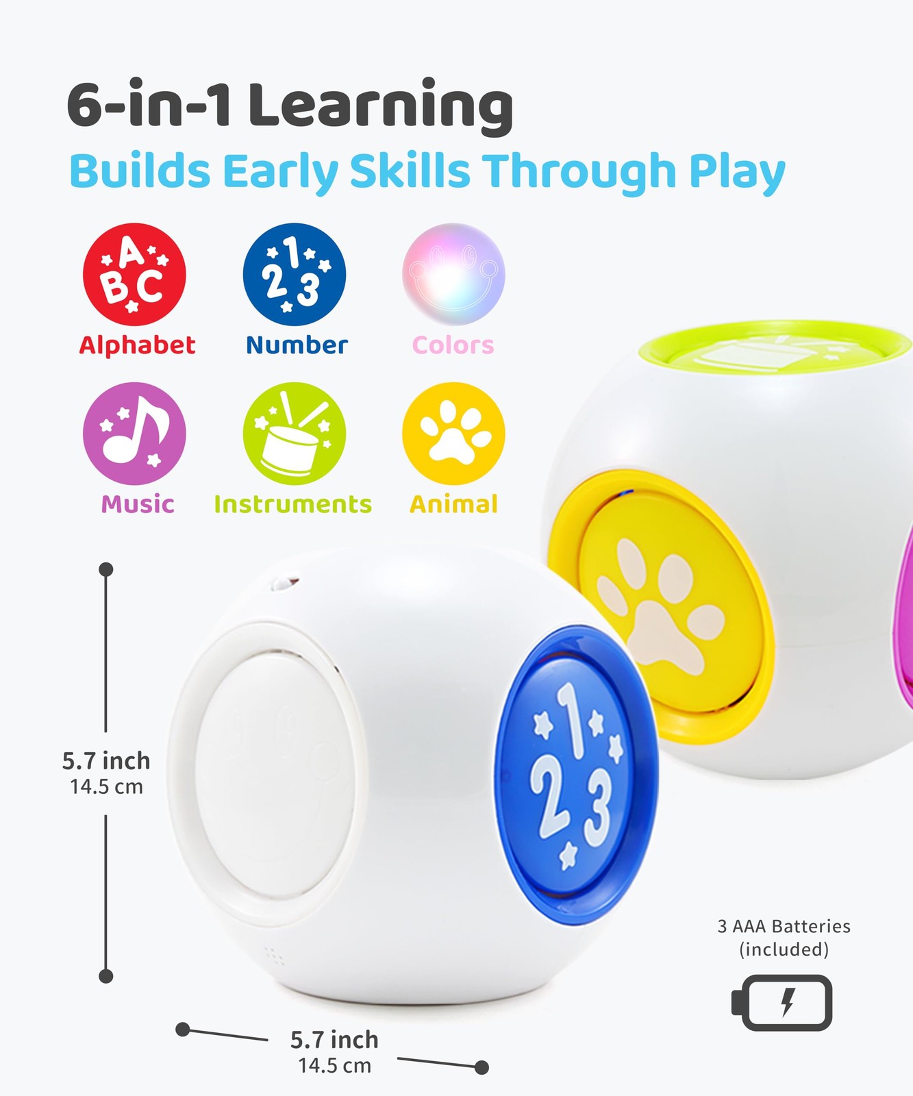 Learning Cube - Educational Musical Activity Center Block for Infants Babies ...