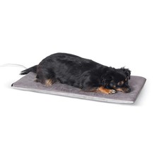 K H Pet Products Heated Pet Mat   Gray Reversible Microfleece, 14x28