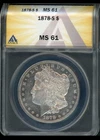 1878-S $1 Morgan Silver Dollar ANACS MS61 WOW! Hi Grade Frosty Mirrors Looks PL