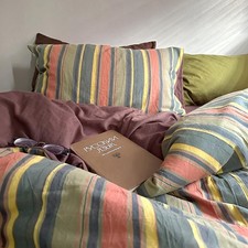 Vintage Striped Duvet Cover Set Size - 3 Piece 100 Full 00 - Colorful Stripes