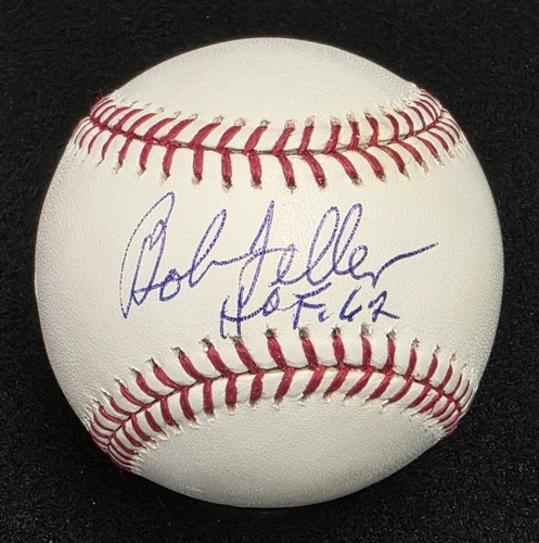 BOB FELLER Signed Inscribed Official MLB Baseball-HALL OF FAME-INDIANS-MLB