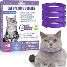 4PkCalming Collar for Cats, Adjustable Cat Calming Collar for Cat Anxiety Relief
