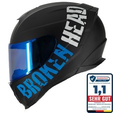 Broken Head Integralhelm BeProud Sport Blau + Verspiegeltes Visier