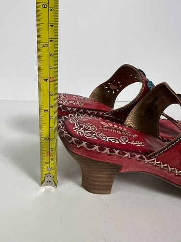 Spring Step Schuhe Damen Gr. 38 Ambrosia rot Blumen Boho Sommer Fun Keilabsatz Sandale - Bild 4 von 13