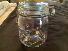 Vintage LE PARFAIT SUPER Glass Jar Canister Wire Bale Clasp Lid .75 liter France