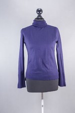 89th + Madison Womens Turtleneck Sweater S Blue Navy Roll Neck Viscose B229