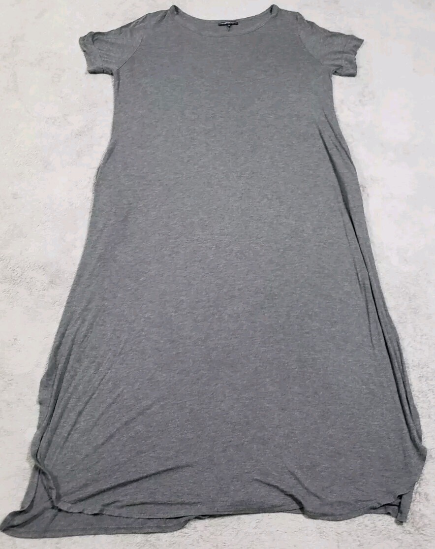 Andree By Unit Women's T-Shirt Dress Gray Maxi Sz 2X Pullover Round Neck |  eBay