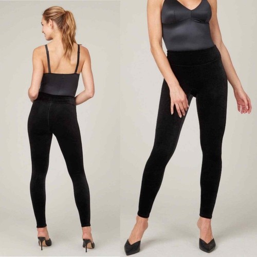 Spanx Velvet Leggings in Black - Picture 3 of 11