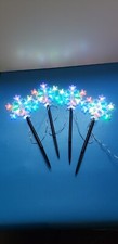 Set of 4 Smart RGBIC BLE LED Snowflake Pathway Lights