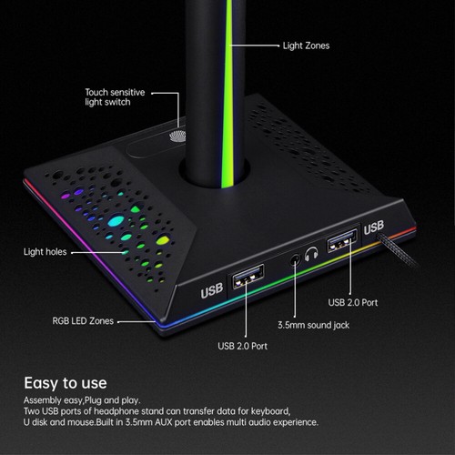 Kopfhörerständer Aufhänger Für Headset-Halter RGB-Headset-Ständer - Bild 6 von 12