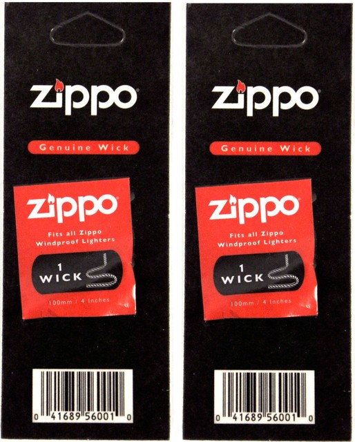 2 X Zippo Genuine Lighter Wick Wicks for Windproof Lighters Original UK
