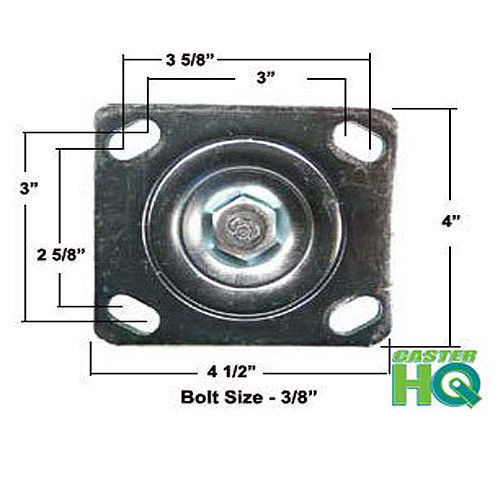 CASTERHQ- 8" X 2" Heavy Duty Poly. Swivel/Brake Casters Toolbox Caster Set Of 4 - Picture 2 of 2