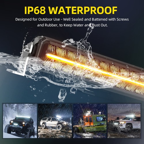 42" PRO Led Light Bar Piano Key Design White Amber Position Lamp 12-24V Dual Row - Picture 6 of 11