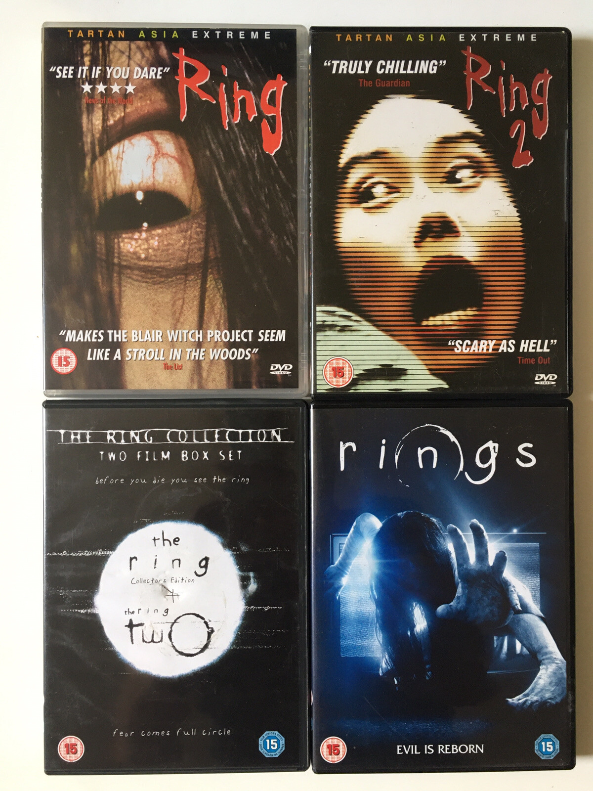 THE RING COMPLETE COLLECTION ORIGINAL 1 & 2 + TRILOGY REMAKE (DVD x 5)