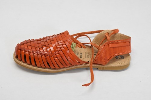 Cimarron Mexican Leather Sandals Huaraches Drawstring Open Heel Closed Toe Sz 6 - Picture 3 of 11