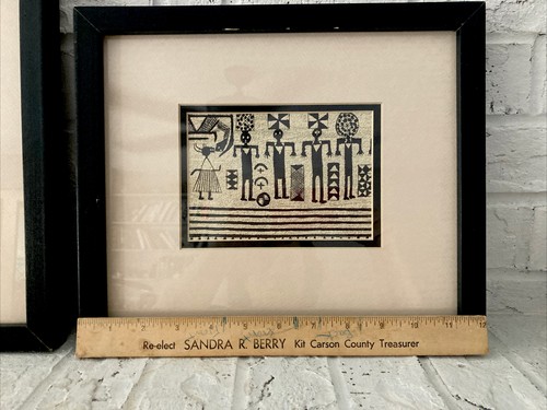 4 Vintage Cloth Prints Of Korhogo Senufo Ivory Coast Mid-century Framed - Picture 16 of 17