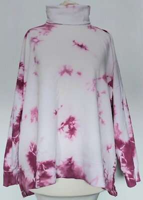 Victoria Secrets Pullover PINK dünn weiß & kastanienbraun aus Marmor XS Rollausschnitt übergroß