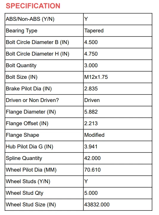 Cojinete de cubo de rueda delantera 4x4 4x4 para Ford Ranger Mazda B3000 B4000 1998-2000 Foto 3 de 4