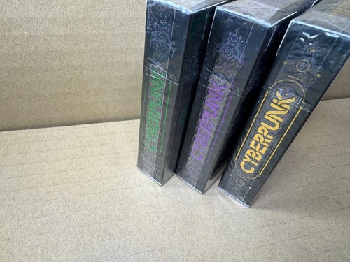 Set of 3 Cyberpunk Playing Cards deck Green Gold Puple by Elephant sealed Rare - Picture 3 of 4